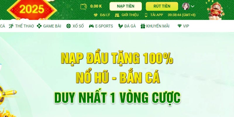 Chọn nạp tiền trên giao diện sau khi đăng nhập